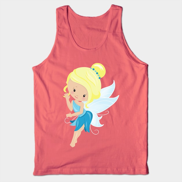 Cute Fairy, Magic Fairy, Forest Fairy, Blonde Hair Tank Top by Jelena Dunčević